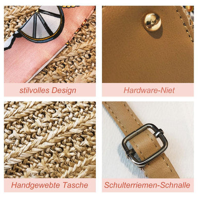 Rattantasche mit Schal, Handtasche oder Umhängetasche