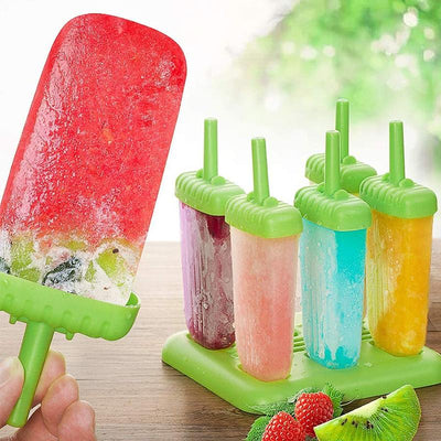 Wiederverwendbare 6 Zellen DIY Frozen Ice Cream Pop Lolly Formen