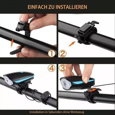 2- in- 1 Fahrrad USB Horn Frontleuchte